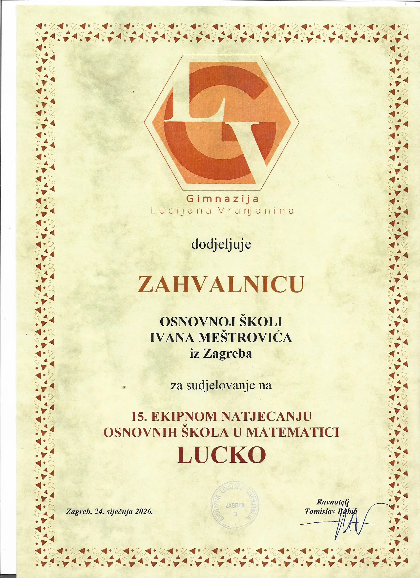 LUCKO – ekipno natjecanje učenika osnovnih škola iz Matematike - glavna slika